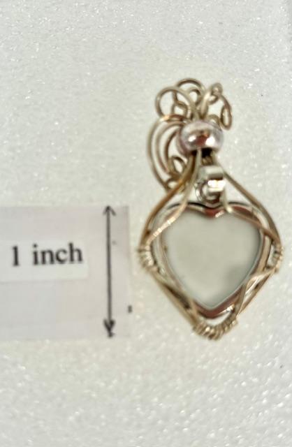 Heart Shaped Abalone Wrapped in Sterling Silver