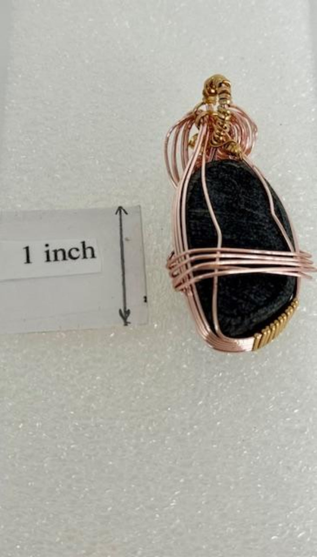 Freeform Abalone with Pink Wire-Wrap Pendant