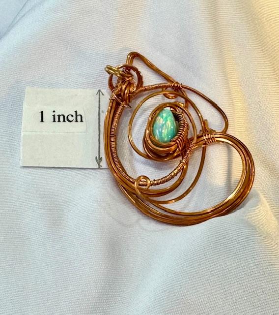 Freeform Copper and Opal Pendant