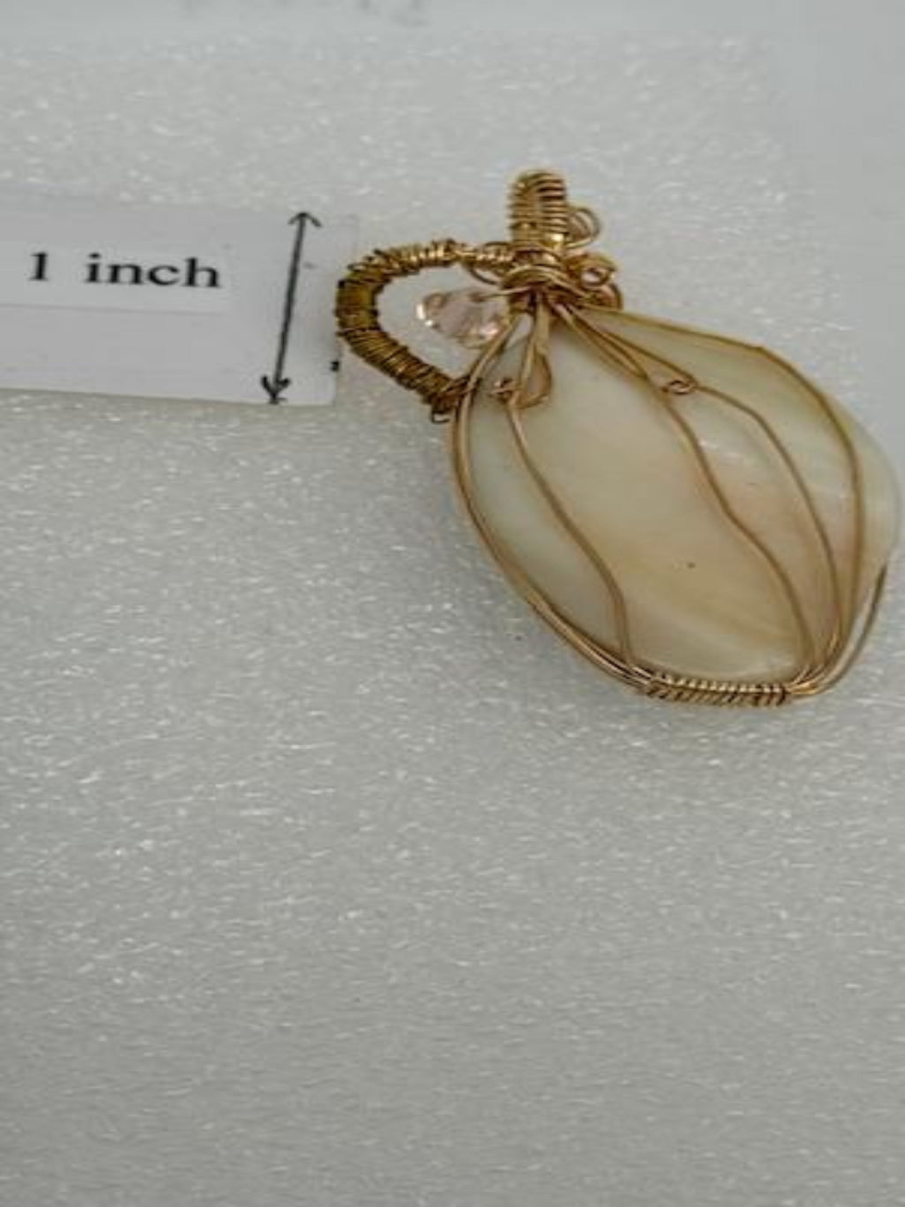 Oval Abalone Gold-Filled Wire Wrapped Pendant