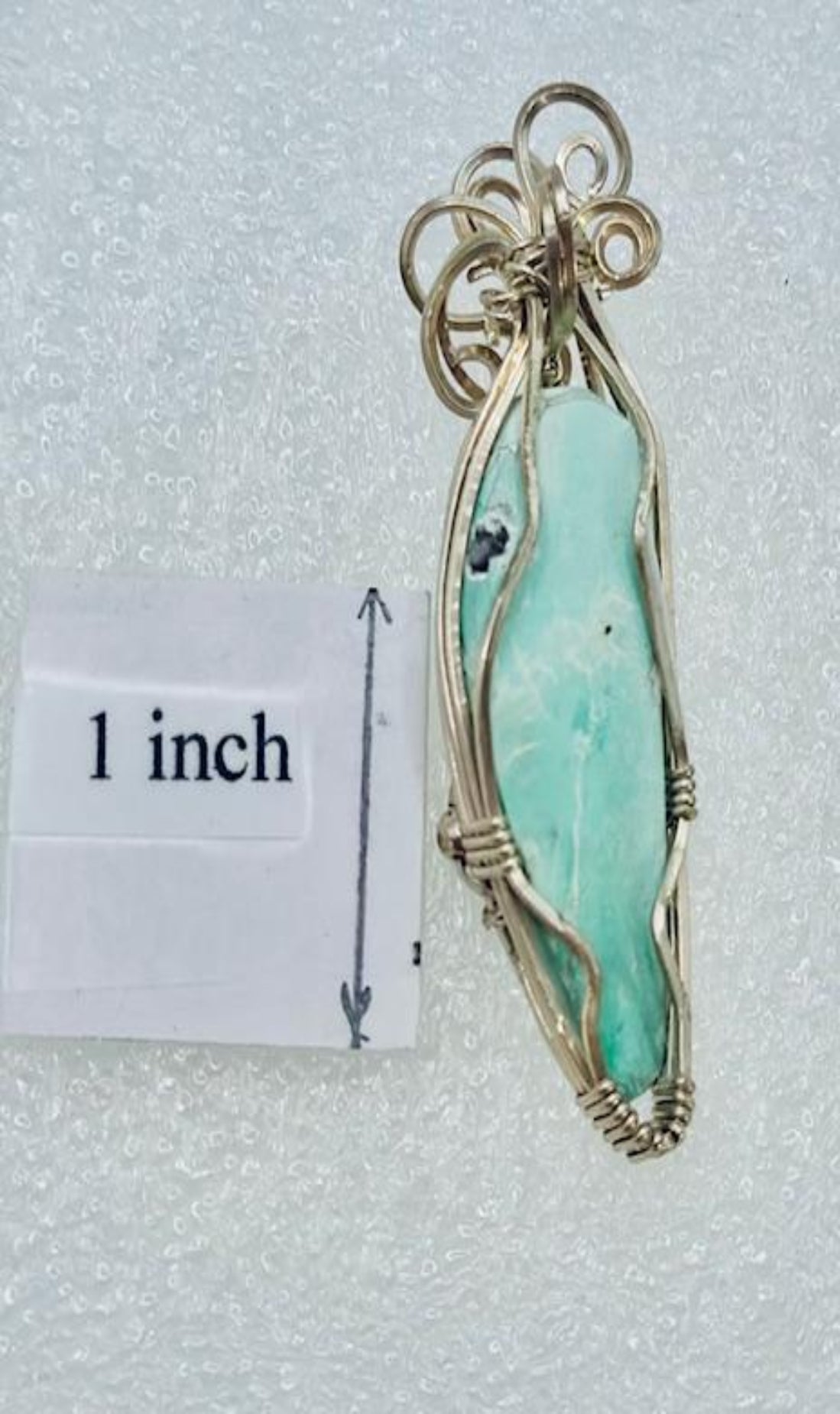 Freeform Fine Silver Varisite Pendant